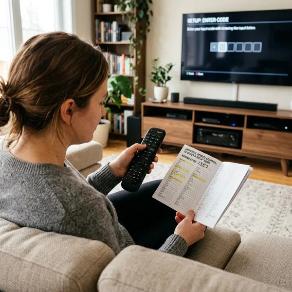 Universalfernbedienung per Code verbinden